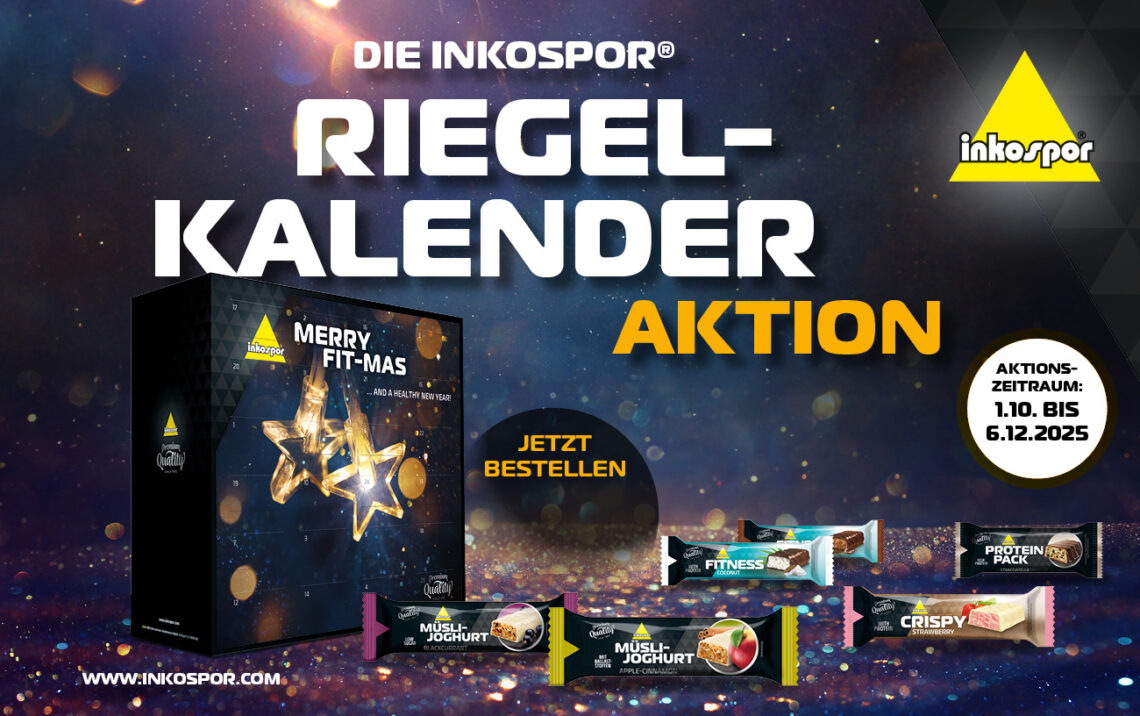 Entdecke den neuen INKOSPOR Adventskalender 24 Riegel – der perfekte Adventsgenuss für alle Fitness-Fans!